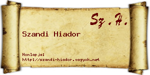 Szandi Hiador névjegykártya
